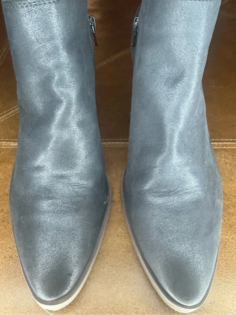 Lucky Brand black Leather Wedge Ankle Booties